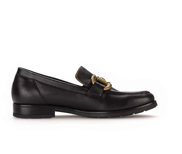 GABOR COMFORT LEATHER LOAFER | BLACK