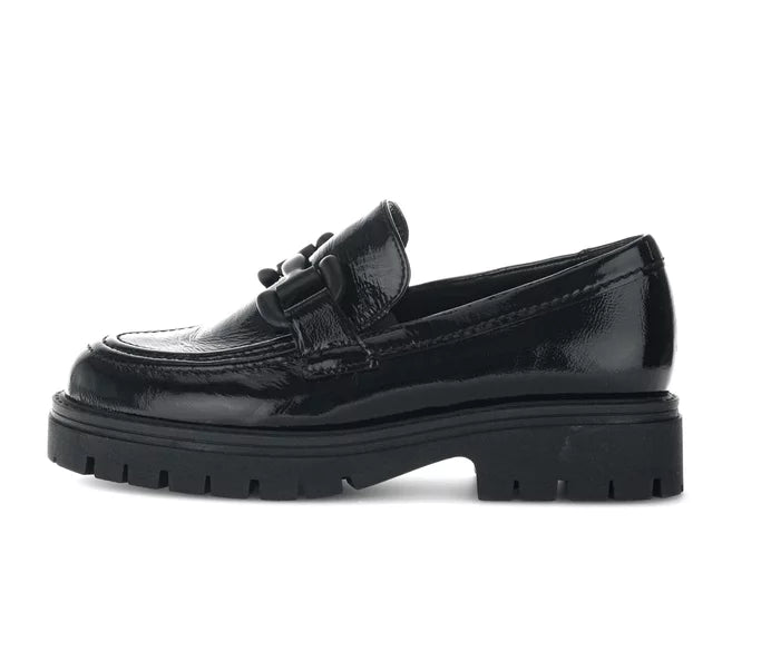 GABOR PATENT LEATHER LOAFER | BLACK
