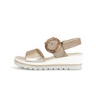 GABOR BUCKLE WEDGE SANDAL | PEWTER