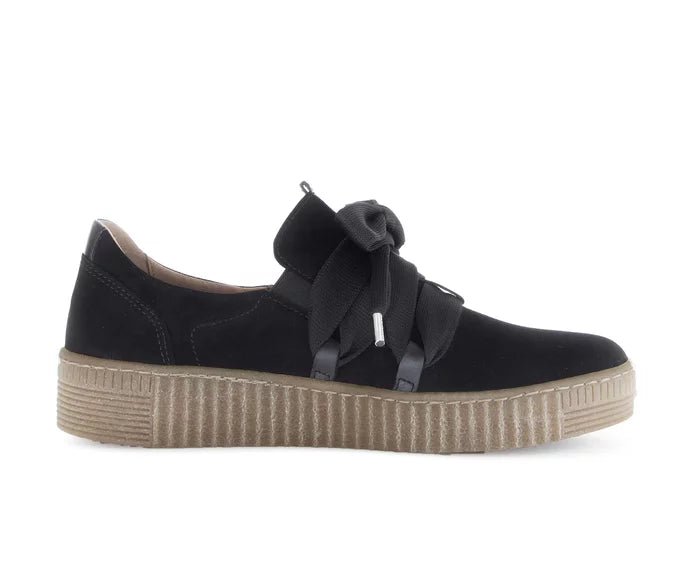 GABOR SLIP ON SNEAKER | BLACK/AMBER