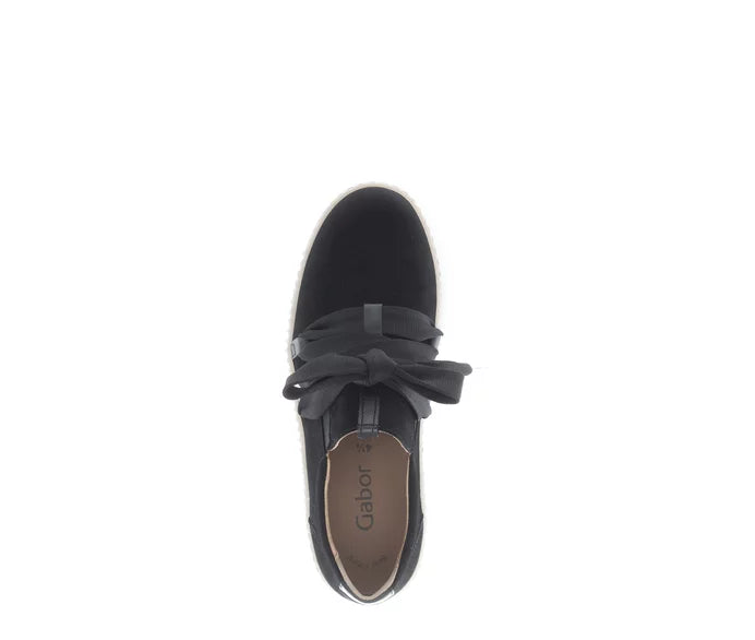 GABOR SLIP ON SNEAKER | BLACK/AMBER