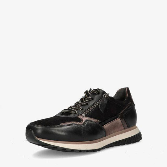 GABOR COMFORT SNEAKER | BLACK/MOHAIR