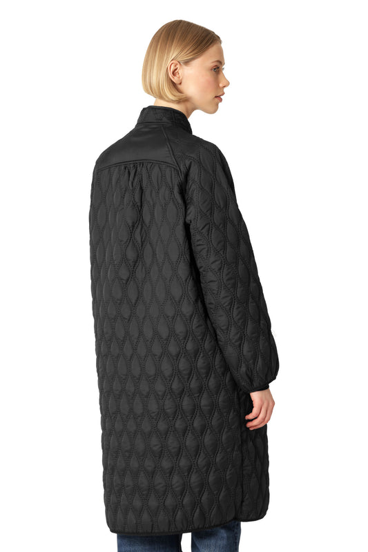 ILSE JACOBSEN LONG QUILTED COAT | BLACK