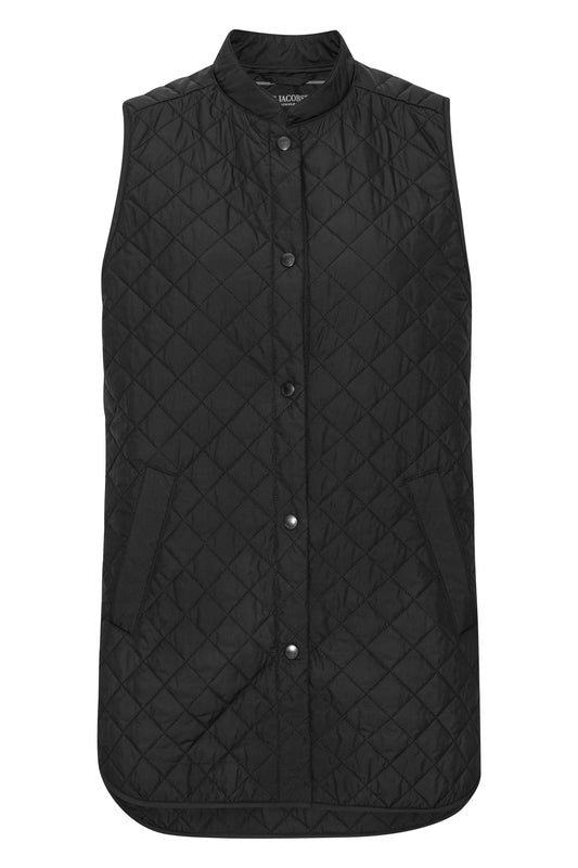 ILSE JACOBSEN SHORT QUILTED VEST | BLACK