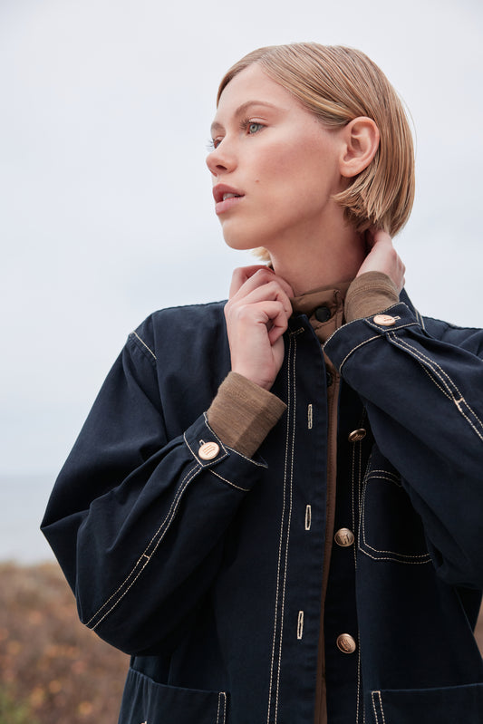 ILSE JACOBSEN OVERSIZED SHIRT JACKET | BLACK