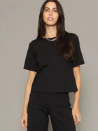 RIPLEY RADER PONTE KNIT SHORT SLEEVE TOP | BLACK