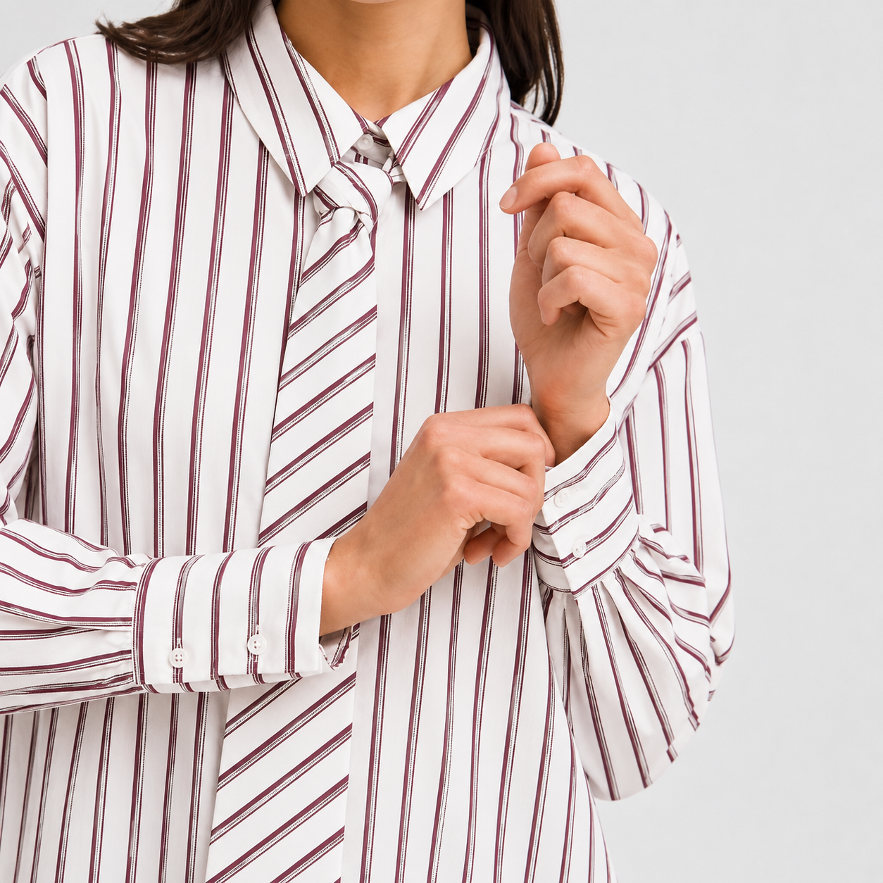 FRANSA ZABA SHIRT | WHITE RUM RAISIN STRIPE