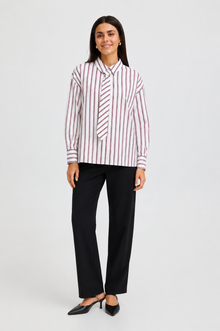 FRANSA ZABA SHIRT | WHITE RUM RAISIN STRIPE