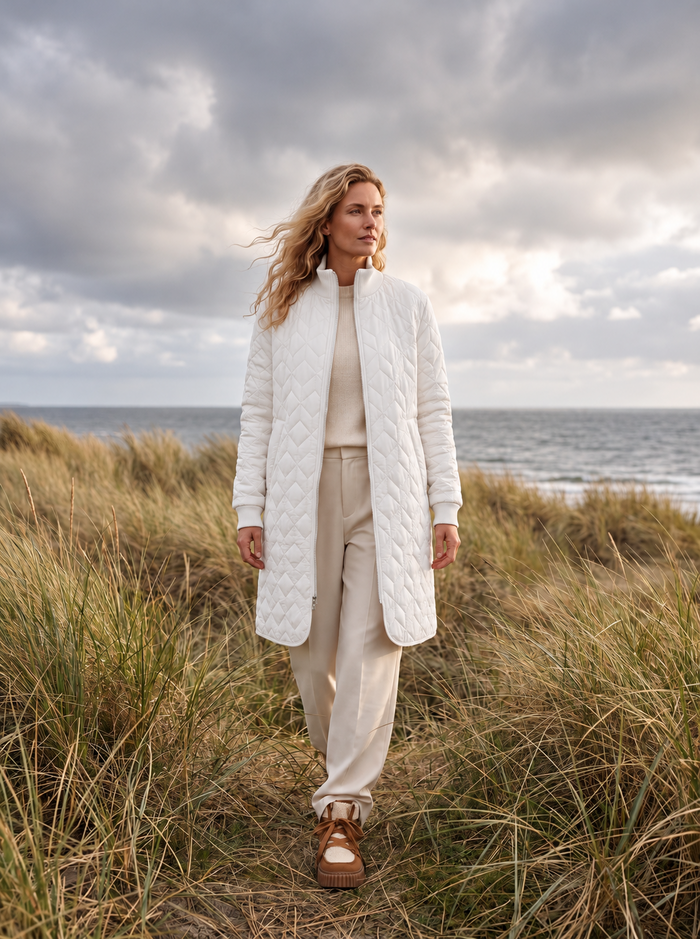 ILSE JACOBSEN PADDED QUILT COAT | MILK CREAM