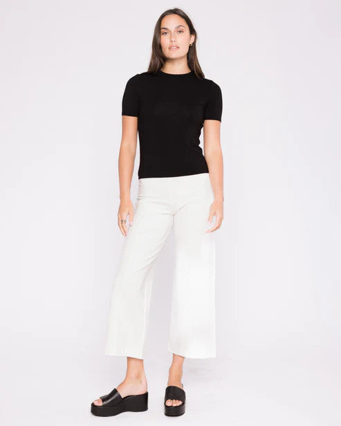 RIPLEY RADER PONTE KNIT CROPPED STRAIGHT LEG PANT | OFF WHITE