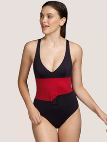 SARDA BEAUVOIR SWIMSUIT | BLACK/RED