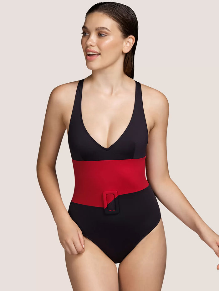 SARDA BEAUVOIR SWIMSUIT | BLACK/RED
