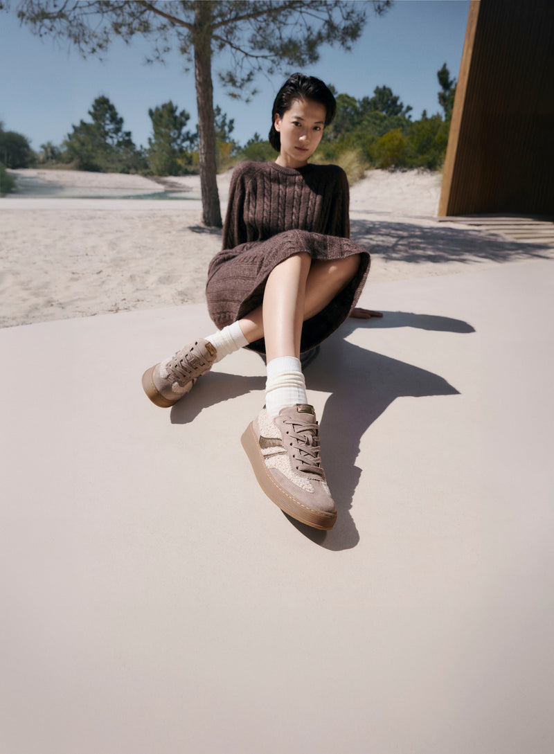 GABOR TEDDY SNEAKER | PANNA/SILK