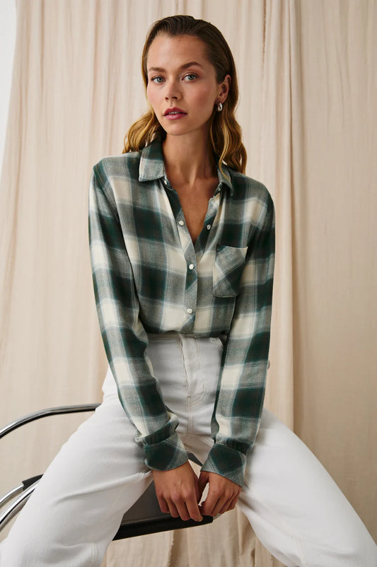 RAILS HUNTER SHIRT | IVORY/OLIVE/TEAL