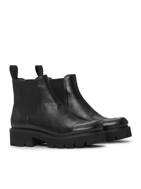 ILSE JACOBSEN MILEY SHORT LEATHER ANKLE BOOT | BLACK