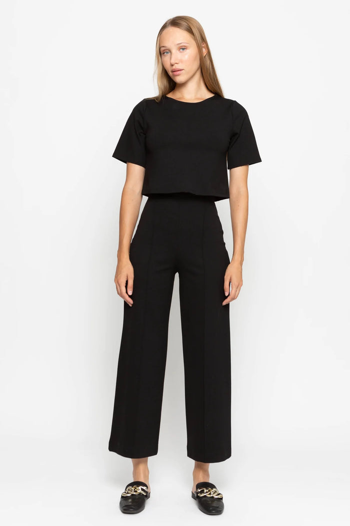 RIPLEY RADER PONTE KNIT CROPPED STRAIGHT LEG PANT | BLACK