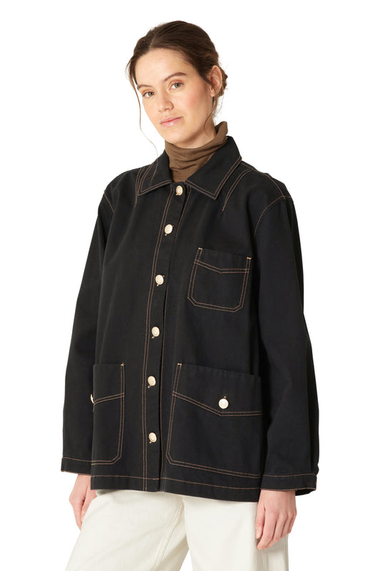 ILSE JACOBSEN OVERSIZED SHIRT JACKET | BLACK