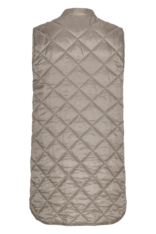 ILSE JACOBSEN PEARL SHORT QUILTED VEST | TAUPE