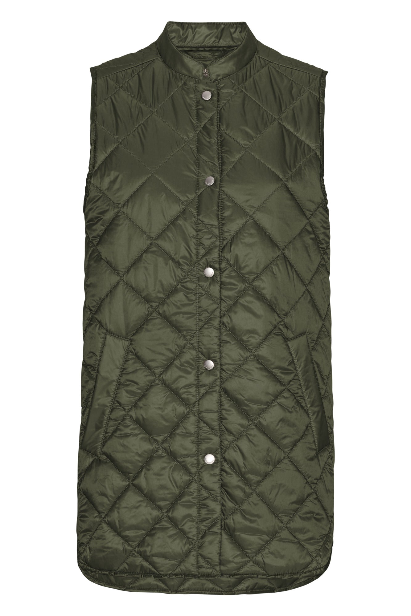 ILSE JACOBSEN PEARL SHORT QUILTED VEST | DEEP OLIVE