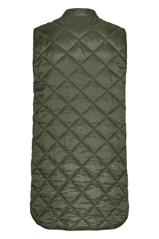 ILSE JACOBSEN PEARL SHORT QUILTED VEST | DEEP OLIVE