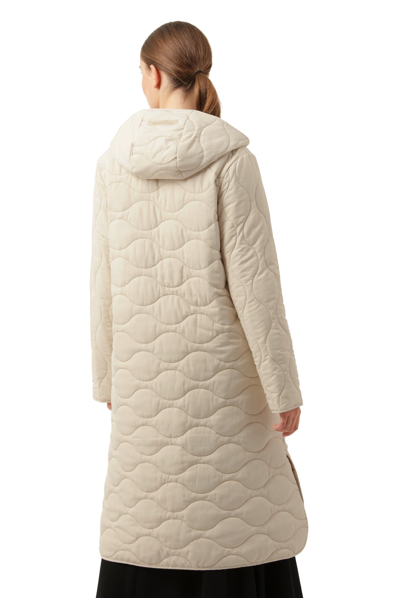 ILSE JACOBSEN LONG QUILTED HOODED COAT | LIGHT SAND