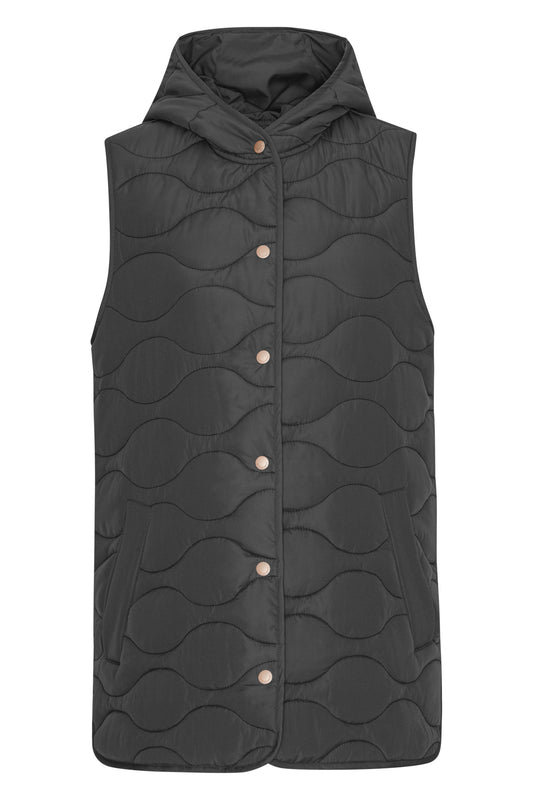 ILSE JACOBSEN SHORT QUILTED VEST | ASPHALT