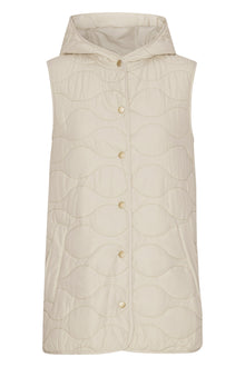 ILSE JACOBSEN SHORT QUILTED VEST | LIGHT SAND