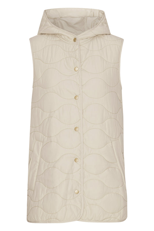 ILSE JACOBSEN SHORT QUILTED VEST | LIGHT SAND