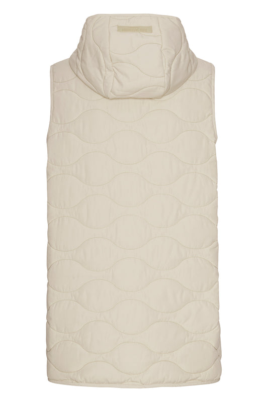 ILSE JACOBSEN SHORT QUILTED VEST | LIGHT SAND
