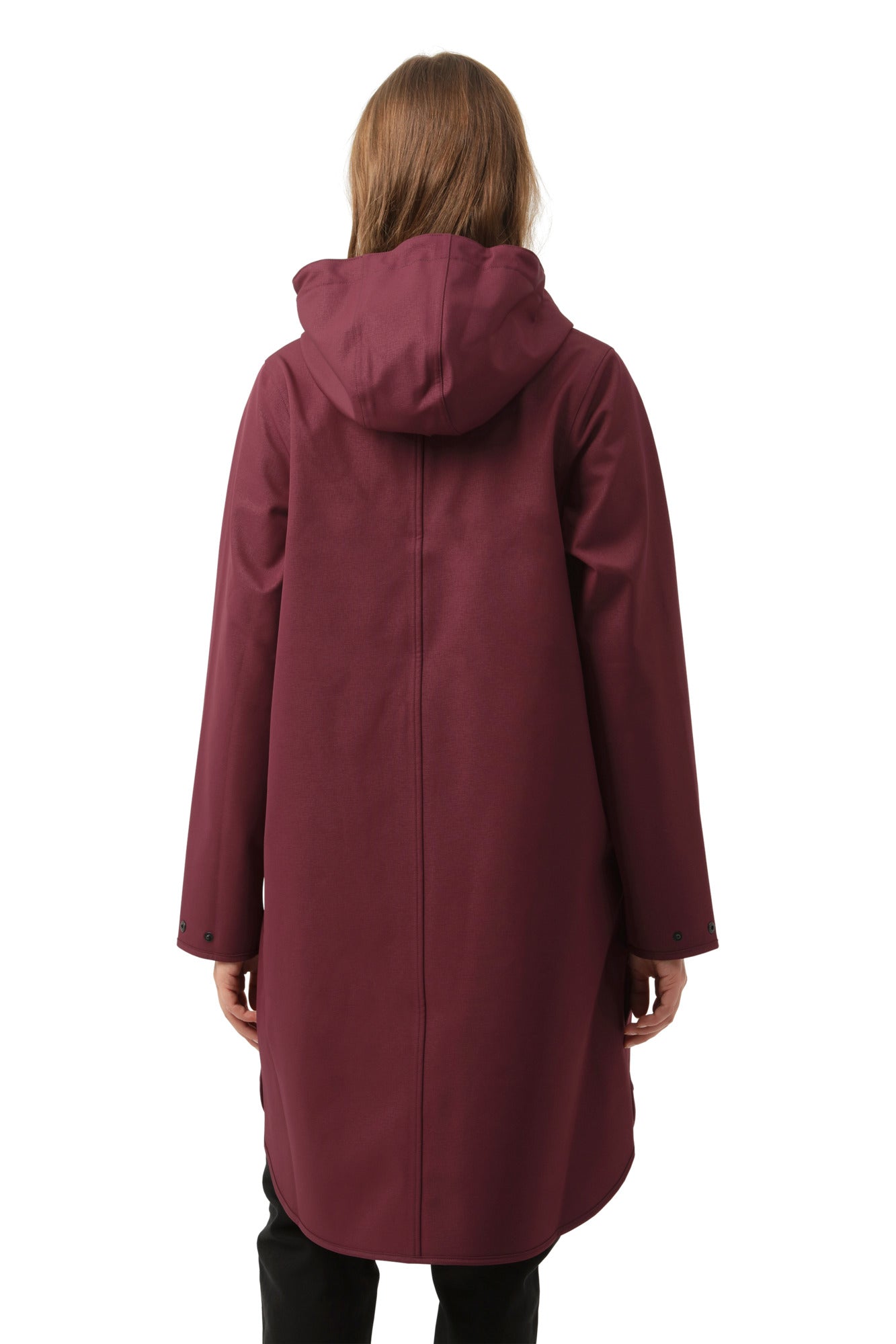 ILSE JACOBSEN LONG RAINCOAT | MAROON BANNER