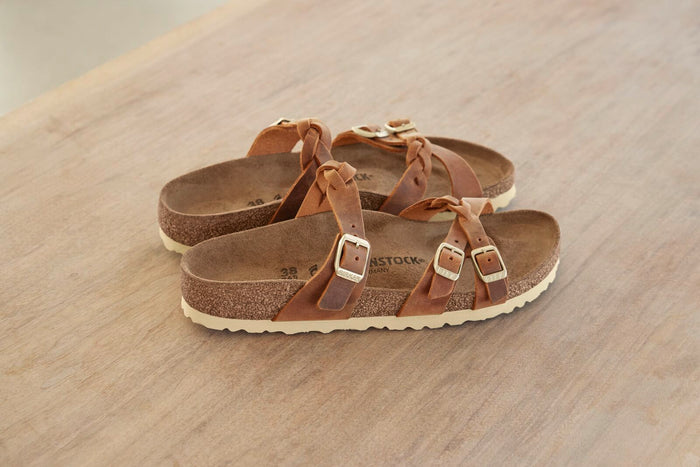 BIRKENSTOCK FRANCA BRAIDED LEATHER | COGNAC