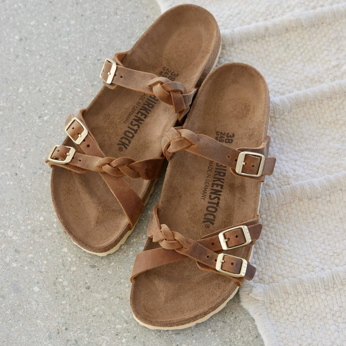 BIRKENSTOCK FRANCA BRAIDED LEATHER | COGNAC