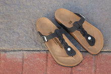 BIRKENSTOCK GIZEH BRAIDED LEATHER | BLACK