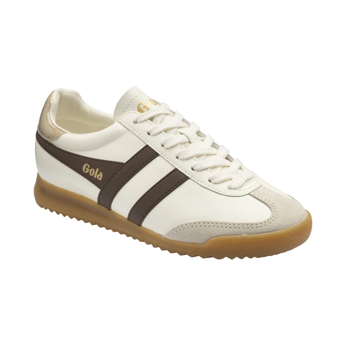 GOLA TORPEDO LEATHER | OFF WHITE/DARK BROWN/GOLD