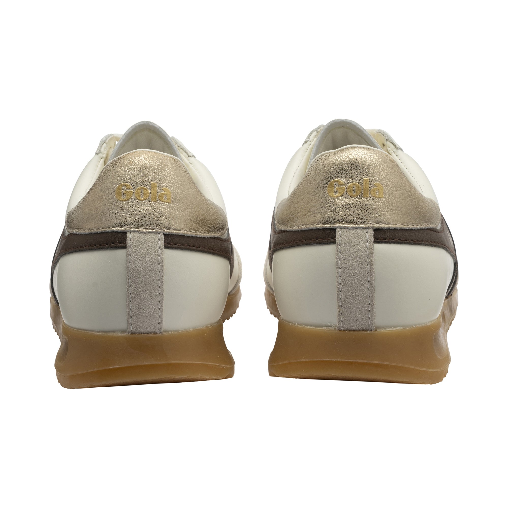 GOLA TORPEDO LEATHER | OFF WHITE/DARK BROWN/GOLD