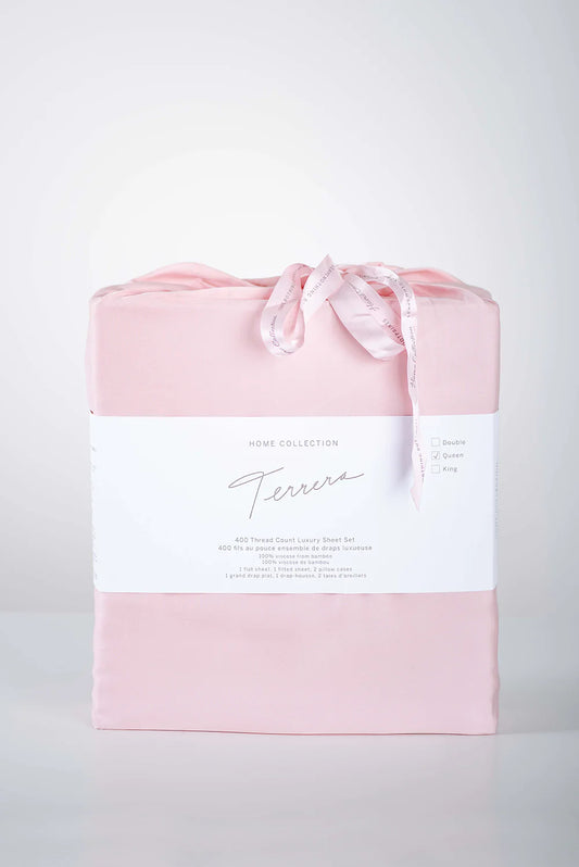 TERRERA BAMBOO QUEEN SHEET SET | PALE ROSE