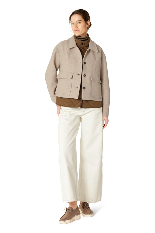 ILSE JACOBSEN SHORT WOOL JACKET | WHEAT