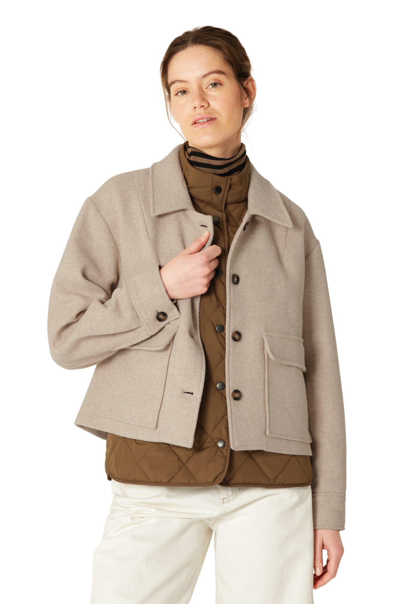 ILSE JACOBSEN SHORT WOOL JACKET | WHEAT