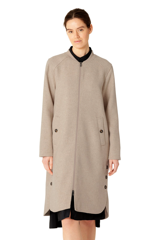 ILSE JACOBSEN WOOLEN LONG COAT | WHEAT