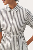 Load image into Gallery viewer, PART TWO EMMALOU SHIRTDRESS | BLACK STRIPE
