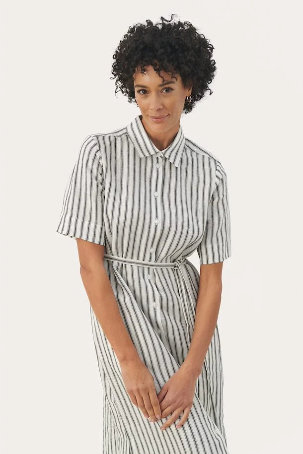 PART TWO EMMALOU SHIRTDRESS | BLACK STRIPE