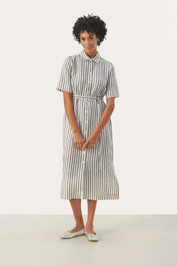 PART TWO EMMALOU SHIRTDRESS | BLACK STRIPE