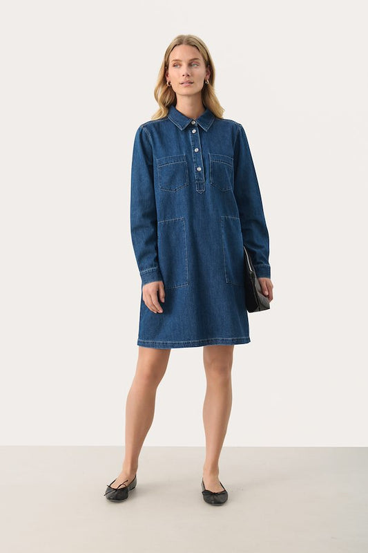 PART TWO STINE DENIM DRESS | MEDIUM BLUE