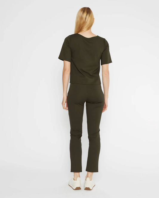 RIPLEY RADER PONTE KNIT SHORT SLEEVE TOP | OLIVE