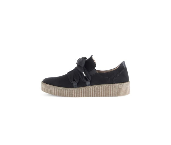 GABOR SLIP ON SNEAKER | BLACK/AMBER