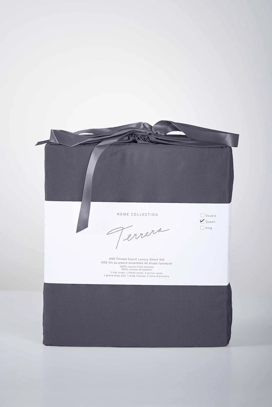 TERRERA BAMBOO QUEEN SHEET SET | CHARCOAL
