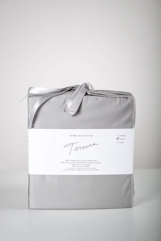 TERRERA BAMBOO QUEEN SHEET SET | GREY