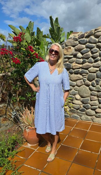 IN WEAR RIMONE DRESS | BLUE STRIPE