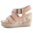 Load image into Gallery viewer, GABOR ESPADRILLES ANKLE STRAP WEDGE SANDAL
