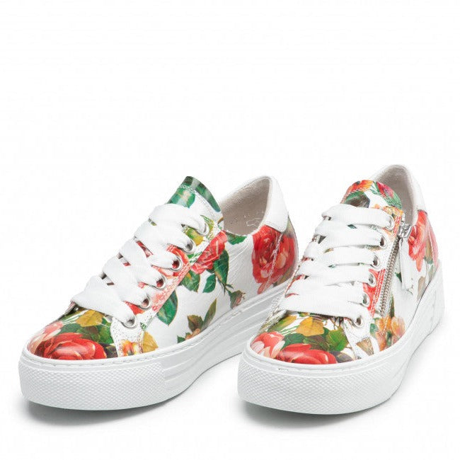 GABOR FLORAL SNEAKER SMOOTH LEATHER
